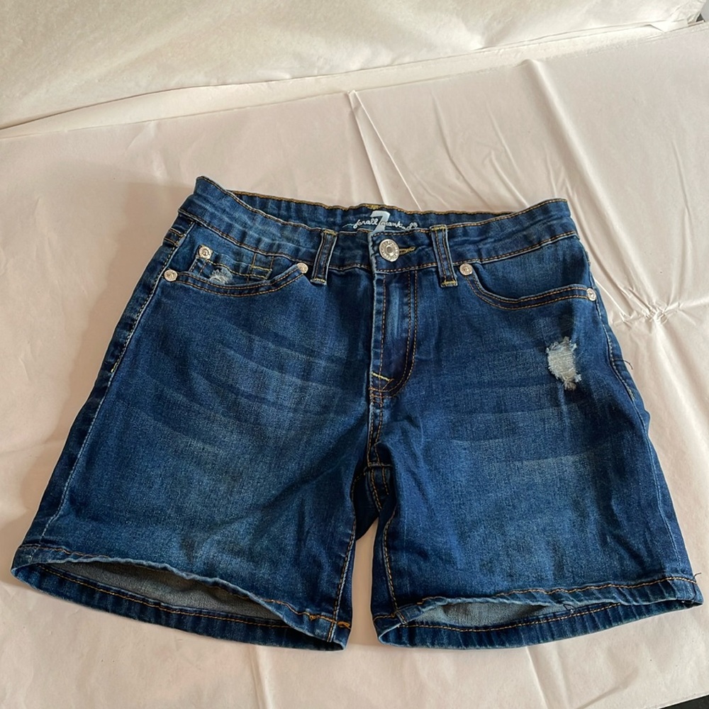 7 for all mankind blue jean shorts‎ size 12